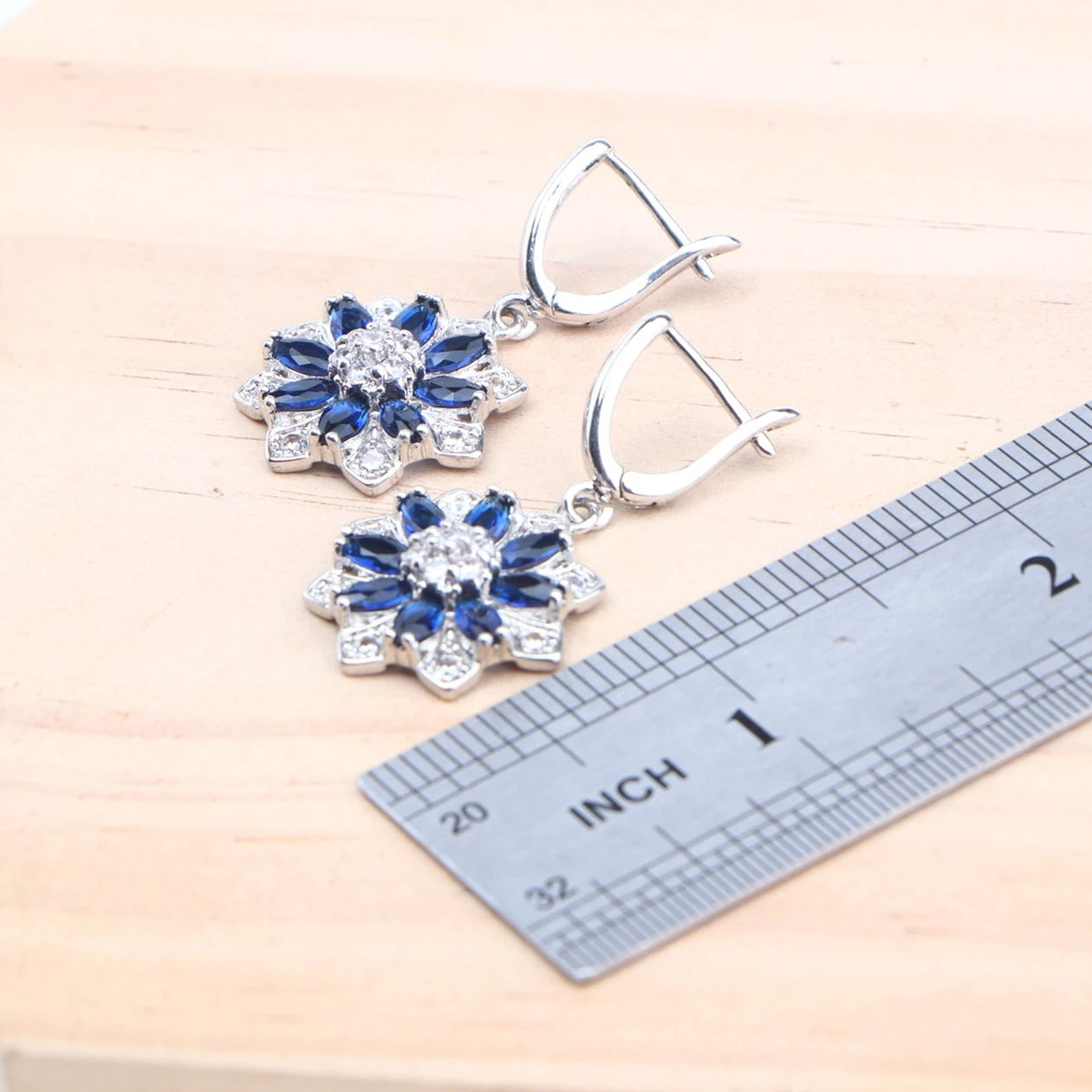 Bridal 925 Sterling Silver Wedding Jewelry Sets Cubic Zircon Rings Pendant Stones Earrings Necklace Set For Women