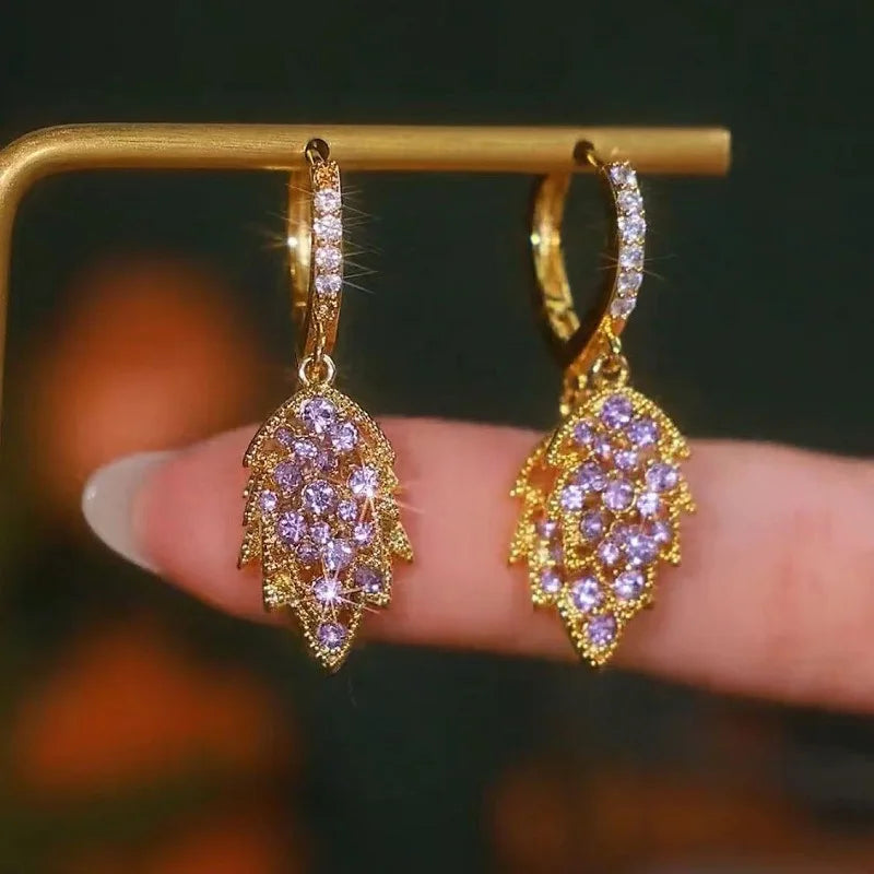 Fashion Trend Unique Design Elegant Delicate Cubic Zirconia Water Drop Earrings Women Jewelry Party Premium Gift Wholesale