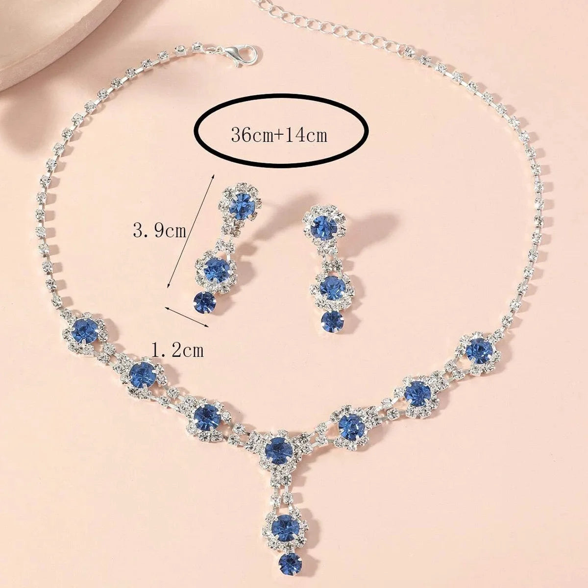 Simple and luxurious full diamond flower necklace, earring accessories suitable for commuting, dating, wedding scenes