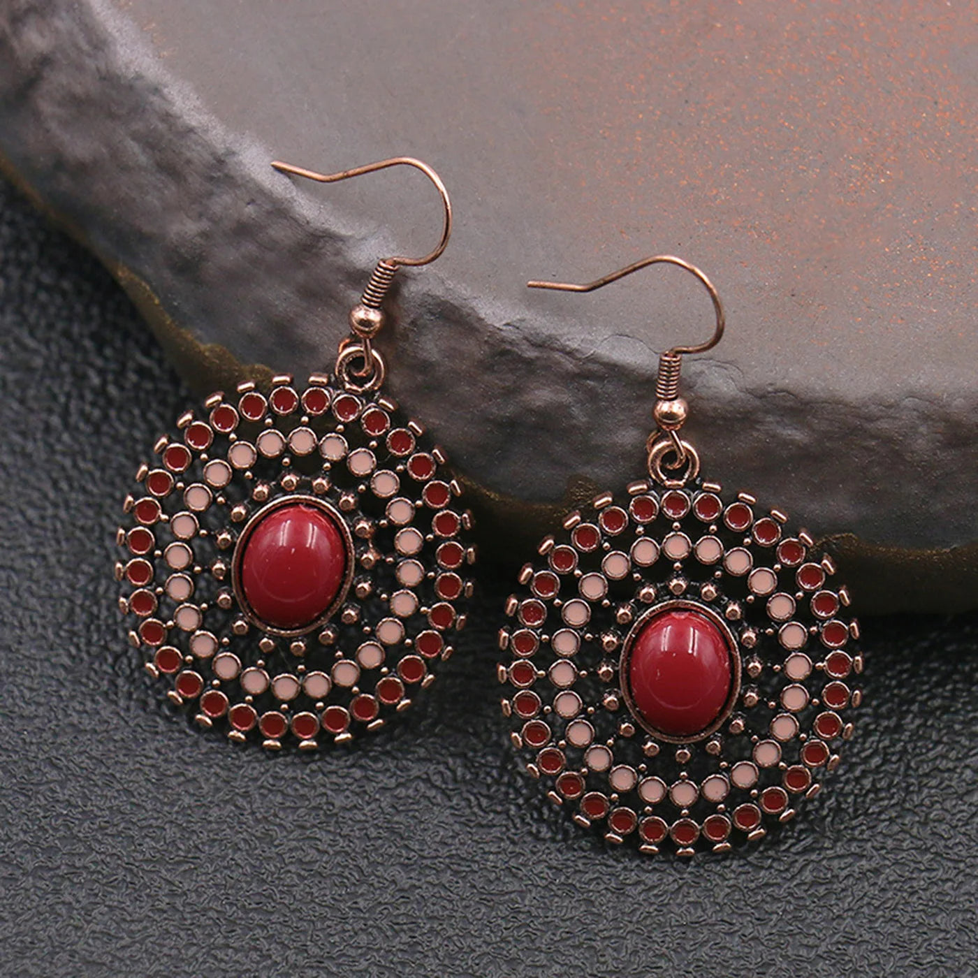2PC Women's Fashion Bohemian Style Colorful Disc Earrings Jewelry Accessories Suitable for Date, Party, Festival Gifts-4535