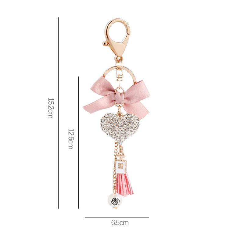 Easya New Pink Bow Love Keychain Backpack Luxury  Jewelry Gift