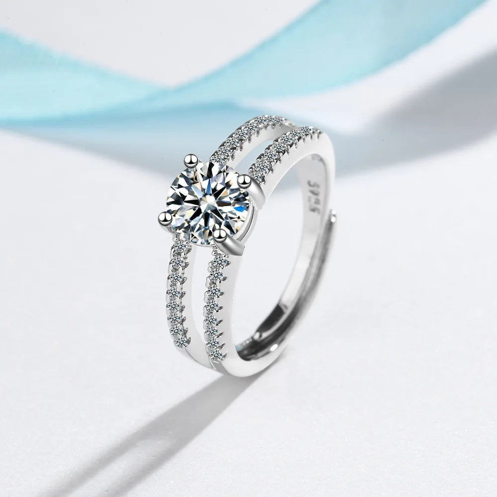 New 925 Sterling Silver Ring Heart Adjustable Simplicity Fashion Exquisite Student Girlfriend Jewelry Accessories Wedding Party