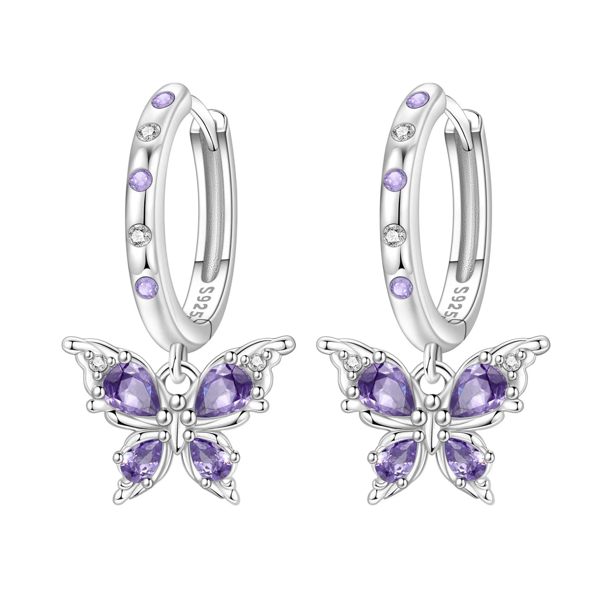Orstarry 925 Sterling Silver Blue Zircon Dragonfly Drop Earrings Women Earrings Charm Fashion Versatile Party Jewelry Gifts