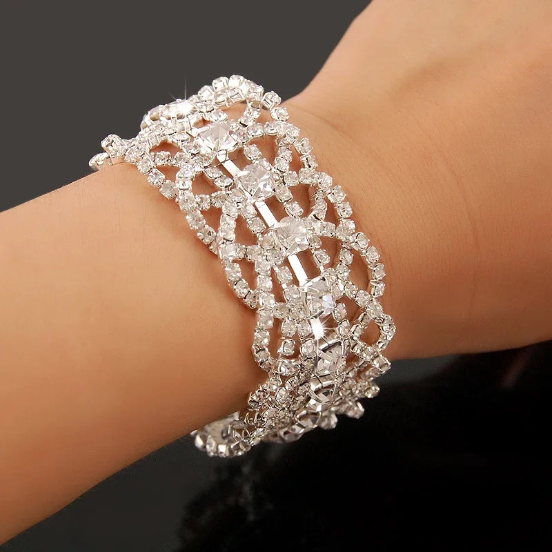 New Fashion Charm Bracelets 925 Silver AAAAA Zircon Crystal Women Bracelet Wedding Engagement Luxury Jewelry