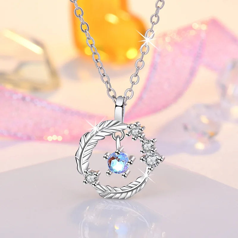 925 Sterling Silver Necklace Pendant Romance Heart Zircon High Quality For Woman Fashion Wedding Engagement Jewelry Gift