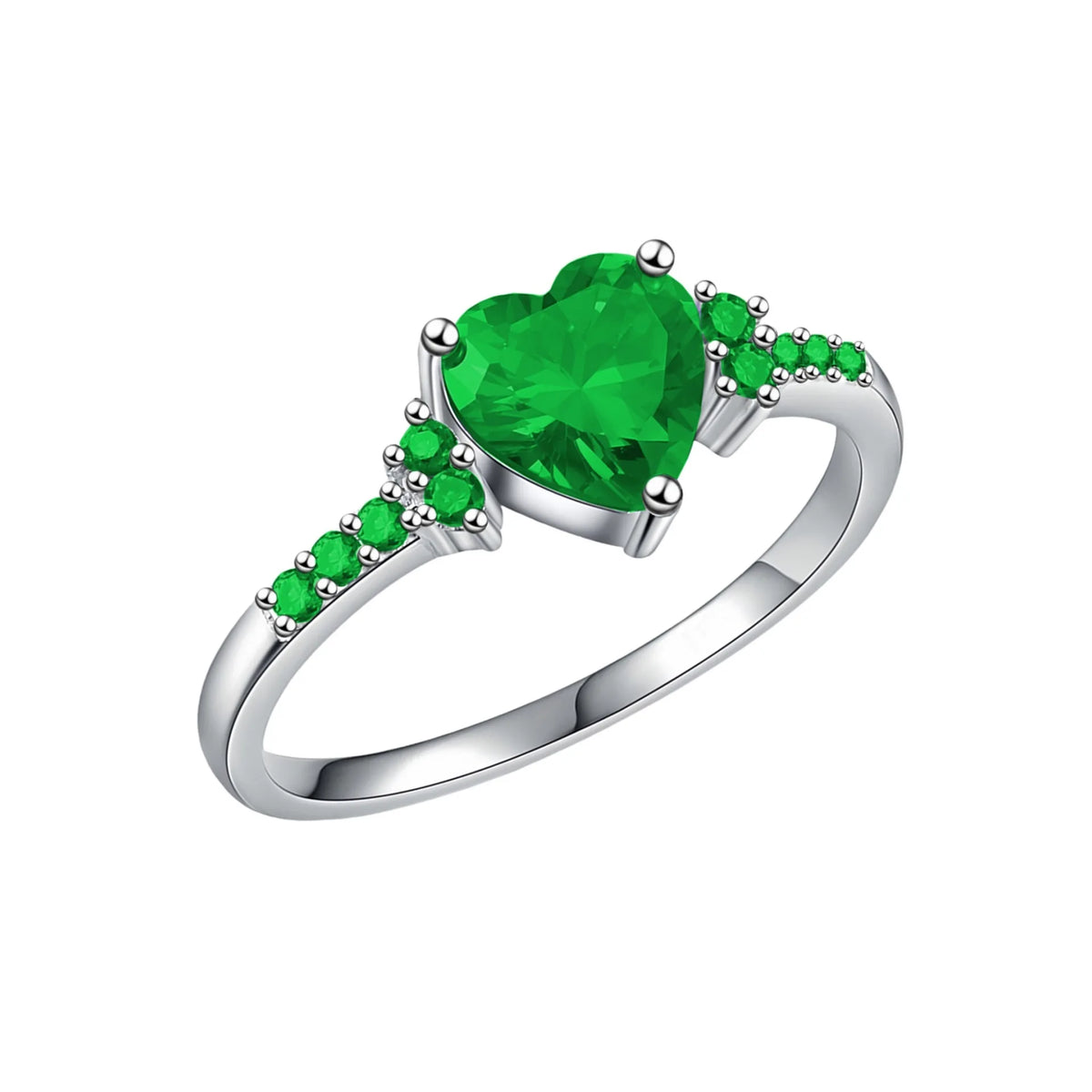 New 925 Sterling Silver Ring Heart 5A Zircon Shines Simplicity Fashion Exquisite For women Jewelry Wedding White gold plated