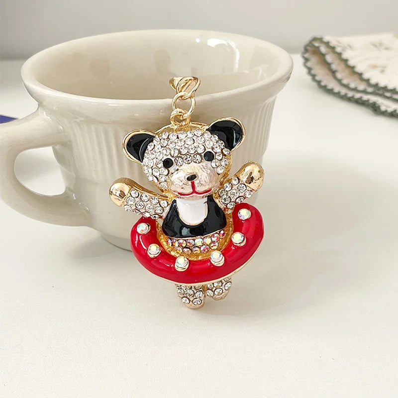 Colorful Bear Series Keychain Dazzling Colors Love Bow Bears Pendant Accompanying Gift Wedding Souvenir