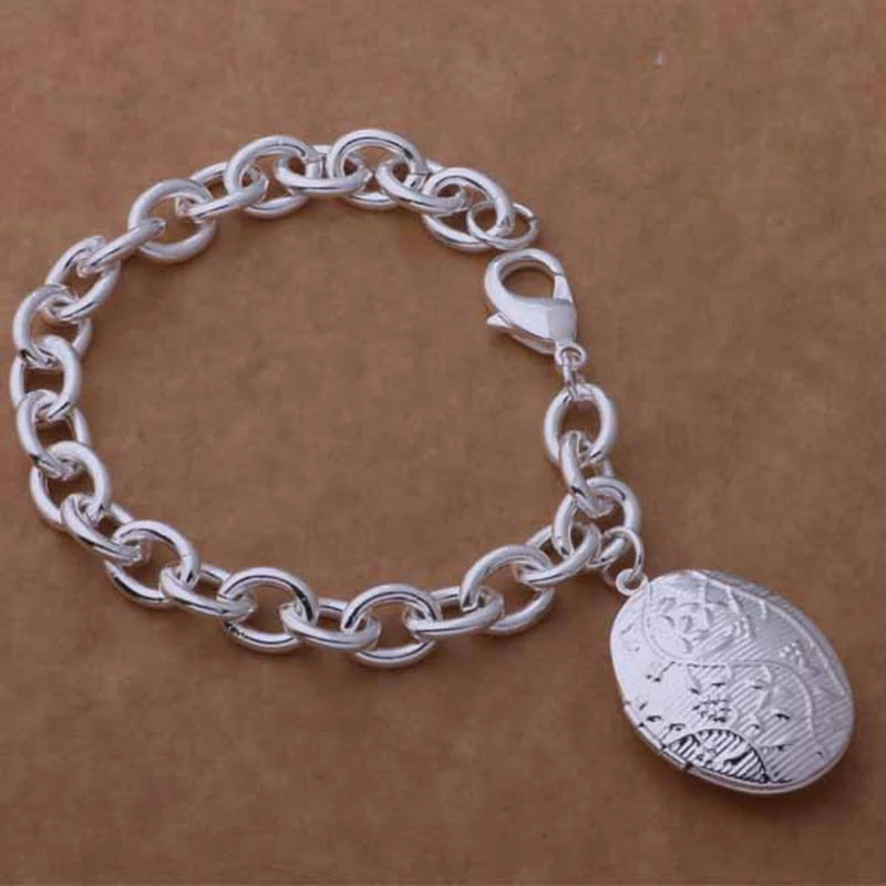 925 Sterling Silver Bracelet Picture frame High Quality Romance Chain For Women Fashion Engagement Party Wedding Jewelry Gift