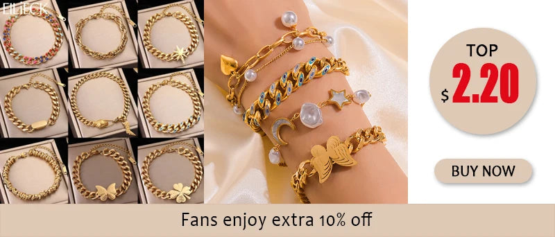EILIECK 316L Stainless Steel Beads Rhinestones Bracelet For Women Girl New Trendy Waterproof Wrist Chain Bangles Jewelry Gift