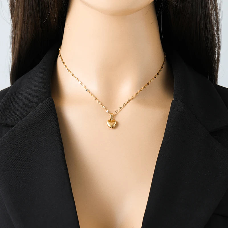 EILIECK New Fashion Stainless Steel Metal Bead Ball Necklace Bracelet Earrings For Women Trendy Waterproof Jewelry Set Gift