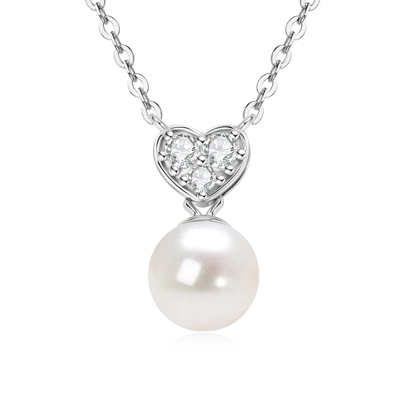 OXTAO Real 925 Silver Necklace Natural Freshwater Pearl Pendant for Women Clavicle Chain Necklace Fine Jewelry Gift wholesale