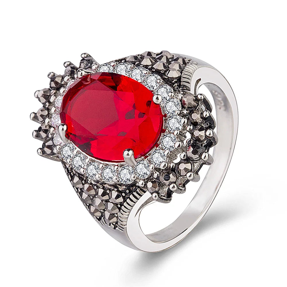 Big 925 Sterling Silver Vintage Women Ring Simplicity Fashion Exquisite Student Girlfriend Jewelry Accessories Wedding Party