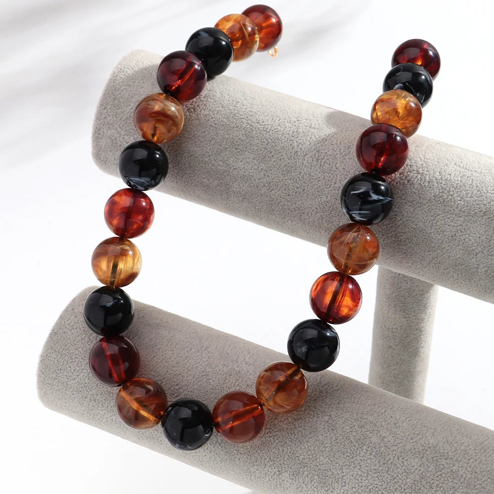 20mm Colorful Acrylic Geometric Round Beads Choker Necklace Fashion Resin Beaded Collar Necklaces New Jewelry Gifts