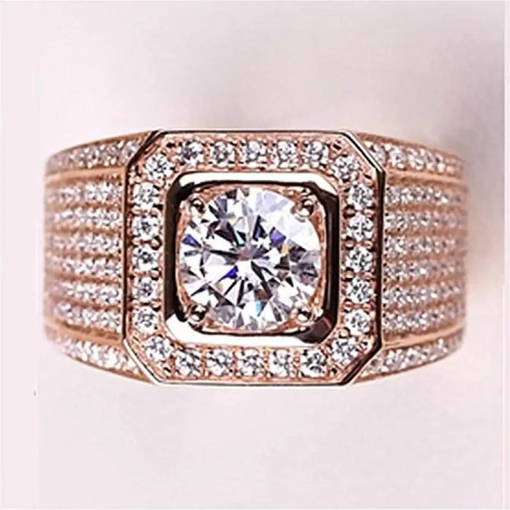 Original 2CT 925 Sterling Silver RingShining Adjustable Simplicity Fashion Exquisite For women Jewelry Wedding Plated 18K Gold