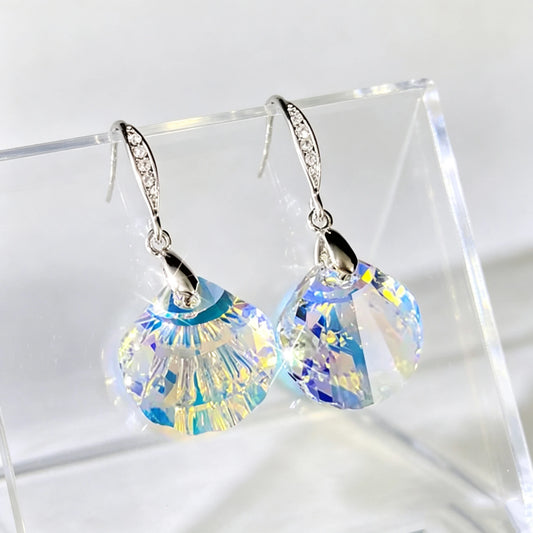 Small Shell Elegant Charm Female Rainbow Zircon Stone Silver Color Dangle Earrings 2026 Fashion Wedding Jewelry For Women