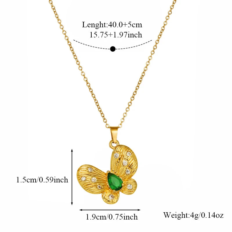 EILIECK Women's Cute Trendy Dragonfly Pendant Necklace 18K Gold-plated Stainless Steel Neck Chain Daily Water-resistant Jewelry