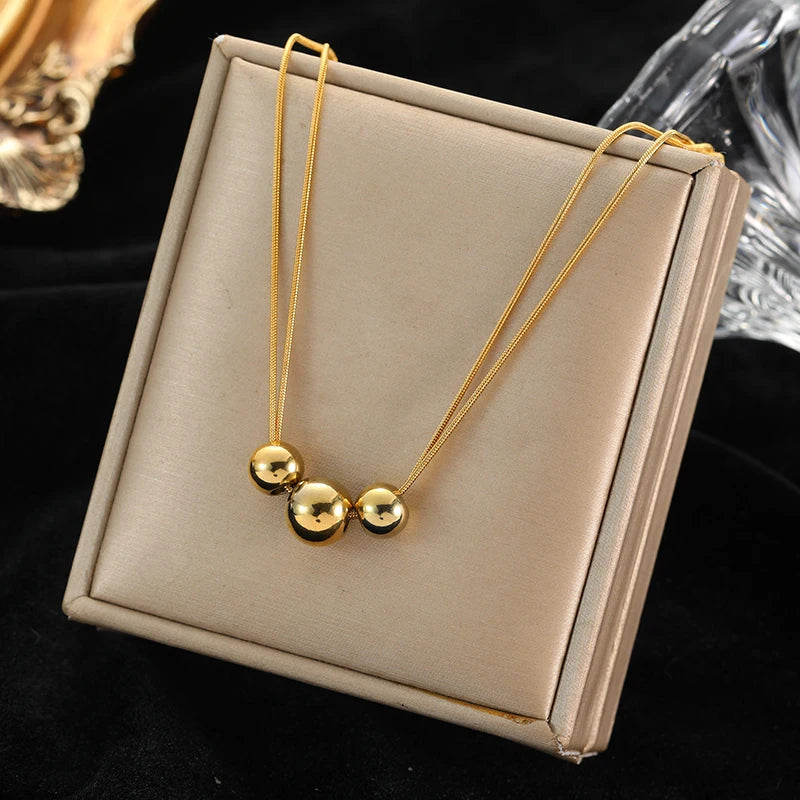 EILIECK 316L Stainless Steel Heart Love Pendant Necklace Statement Golden Glossy Thick Chunky Collar Dangle Neck Chain Jewelry