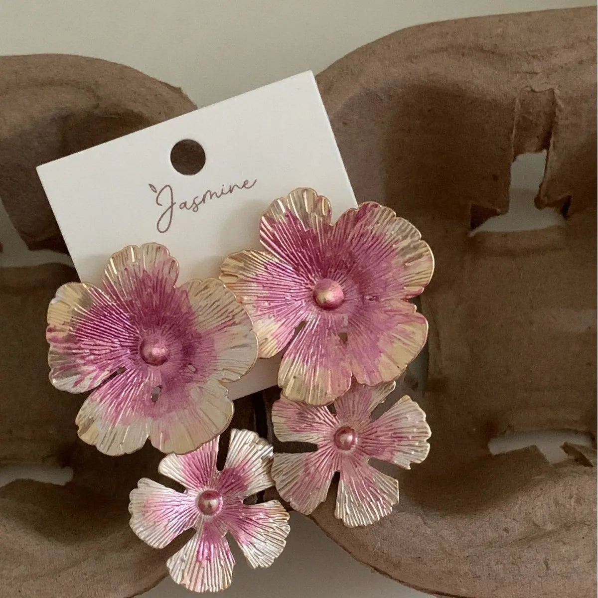 Enamel Flower Earrings New Fashion Vacation Style Exaggerated Exquisite Flower Tassel Earrings Wedding Party Jewelry Accessories