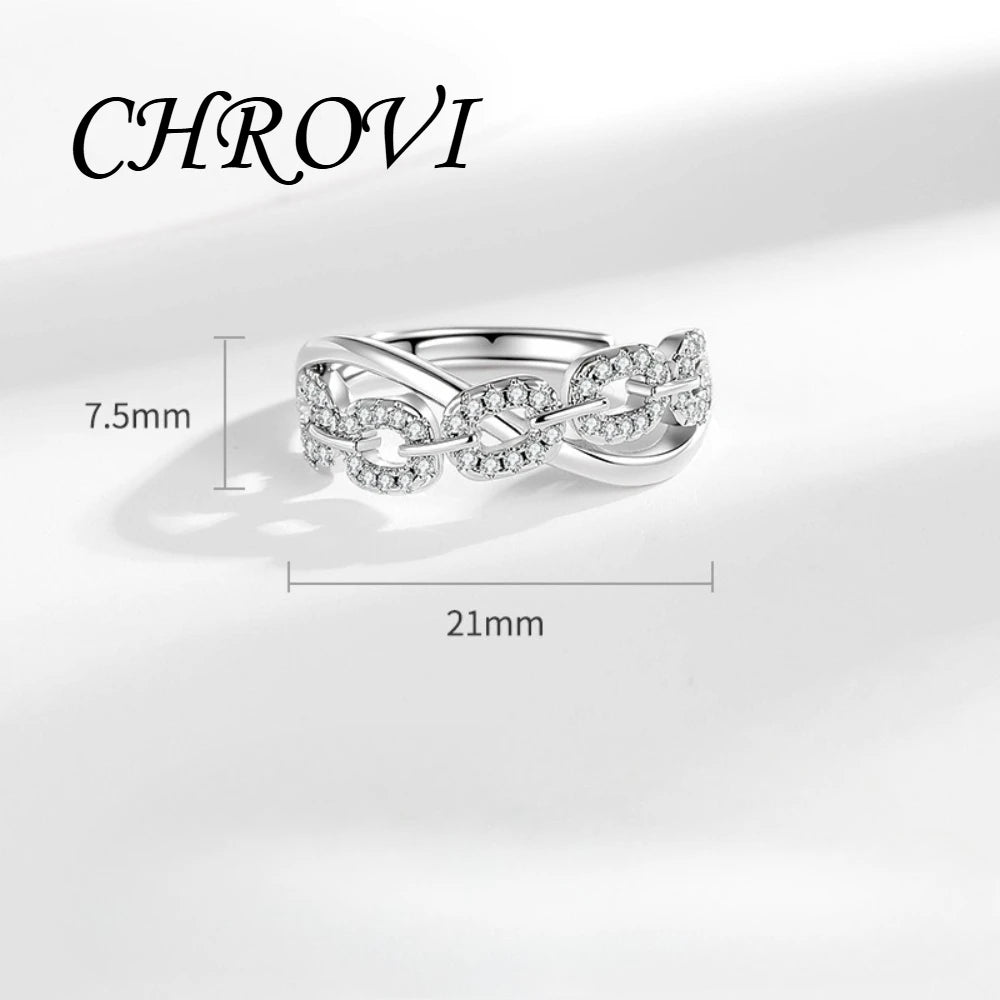 Luxury-Style 925 Sterling Silver Ring Set with Diamonds - Fashionable, Trendy, Personalized Finger Ring for Women