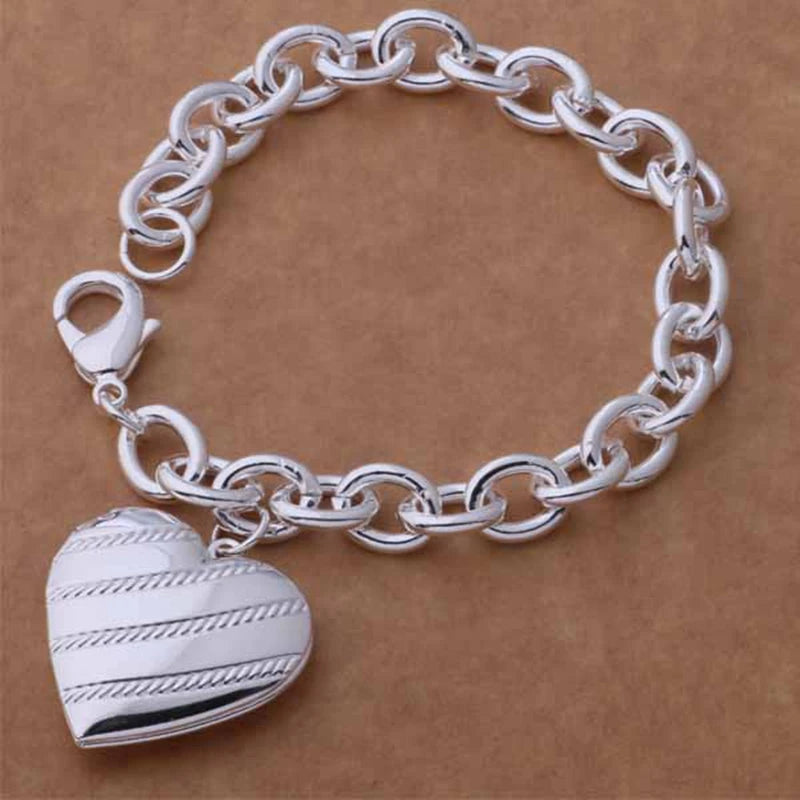 925 Sterling Silver Bracelet Picture frame High Quality Romance Chain For Women Fashion Engagement Party Wedding Jewelry Gift