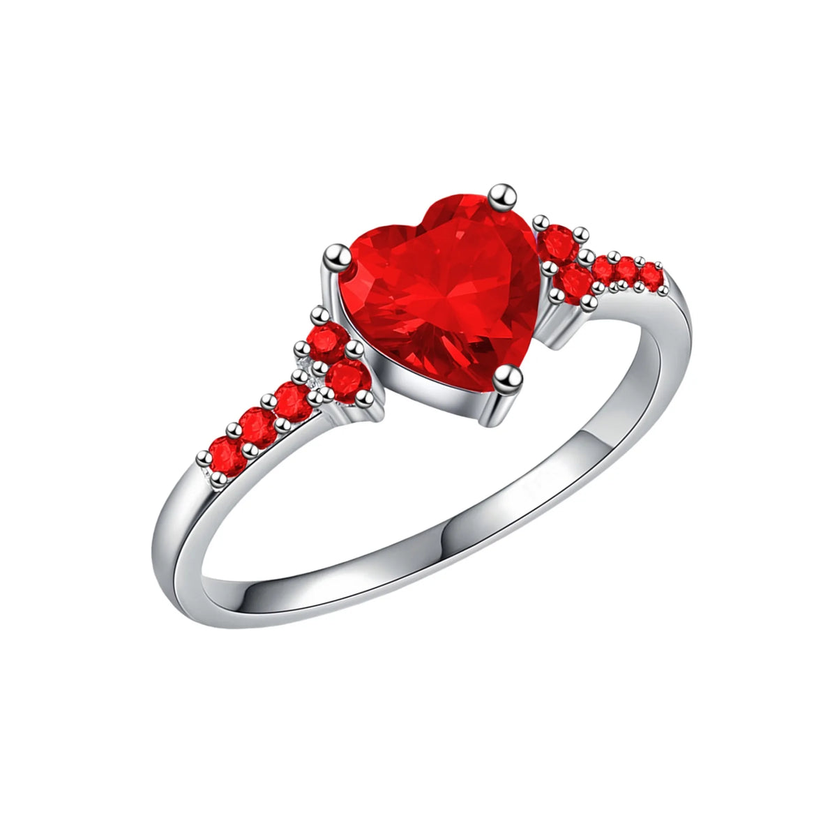 New 925 Sterling Silver Ring Heart 5A Zircon Shines Simplicity Fashion Exquisite For women Jewelry Wedding White gold plated
