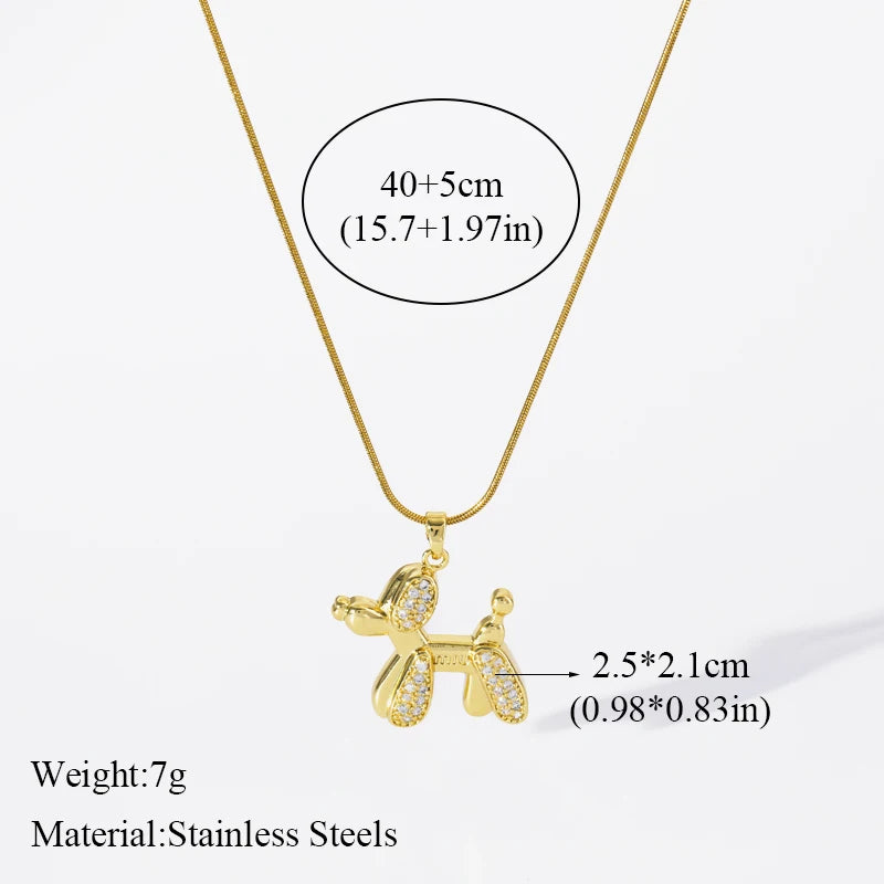 EILIECK Stainless Steel Exquisite Butterfly Zirconia Pendant Necklace For Women Fashion 18K Gold PVD Plated Daily Jewelry Gift