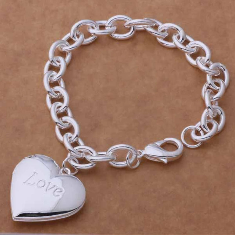 925 Sterling Silver Bracelet Picture frame High Quality Romance Chain For Women Fashion Engagement Party Wedding Jewelry Gift