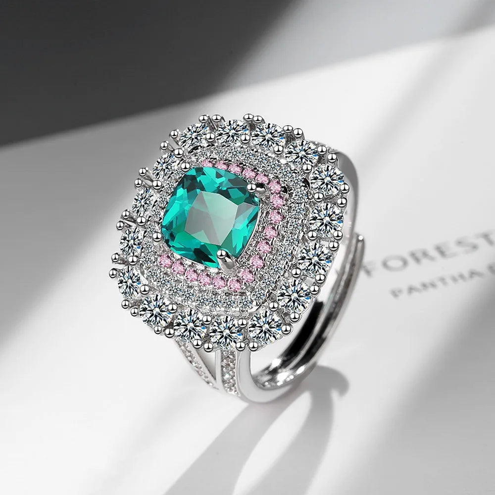 New 925 Sterling Silver 6A Zircon Ring Luxury Shines Simplicity Fashion Exquisite For women Wedding Engagement Jewelry