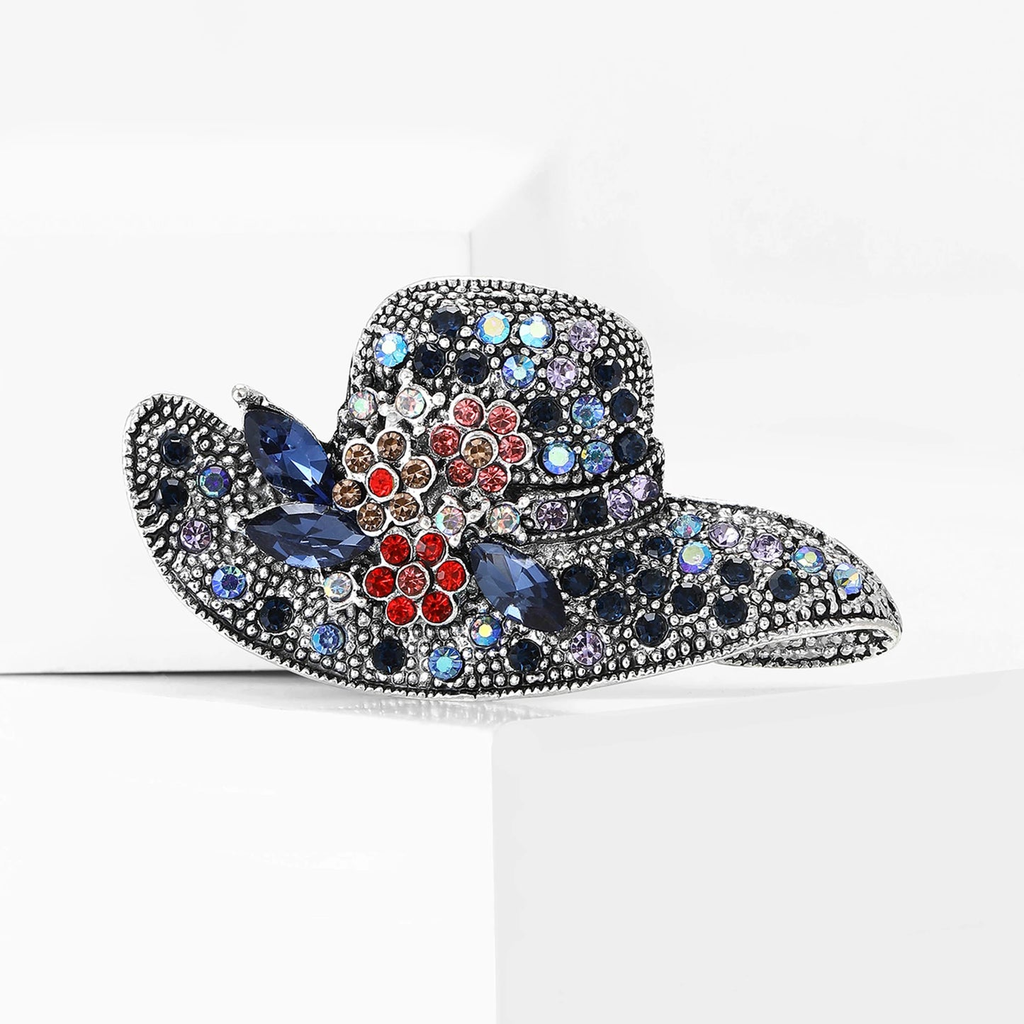Luxury Rhinestone Sun Hat Brooches for Women Unisex Clothing Pins Necklace Event Party Backpack Fashion New Yea Gifts Decoration