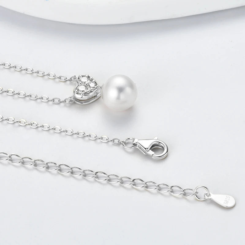 OXTAO Real 925 Silver Necklace Natural Freshwater Pearl Pendant for Women Clavicle Chain Necklace Fine Jewelry Gift wholesale