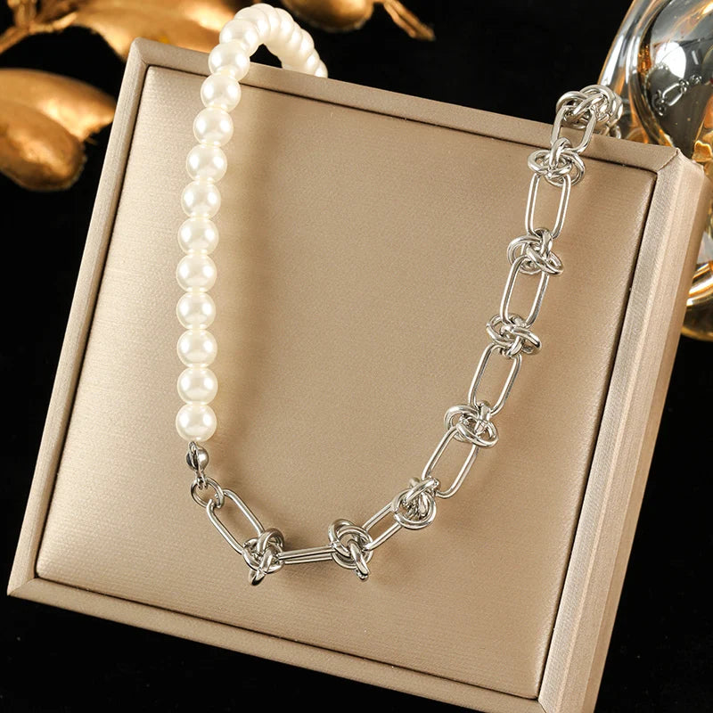 EILIECK 316L Stainless Steel High Quality Chain Collar Necklace For Women Silver Color Neck Chain Trendy Fashion Jewelry Bijoux