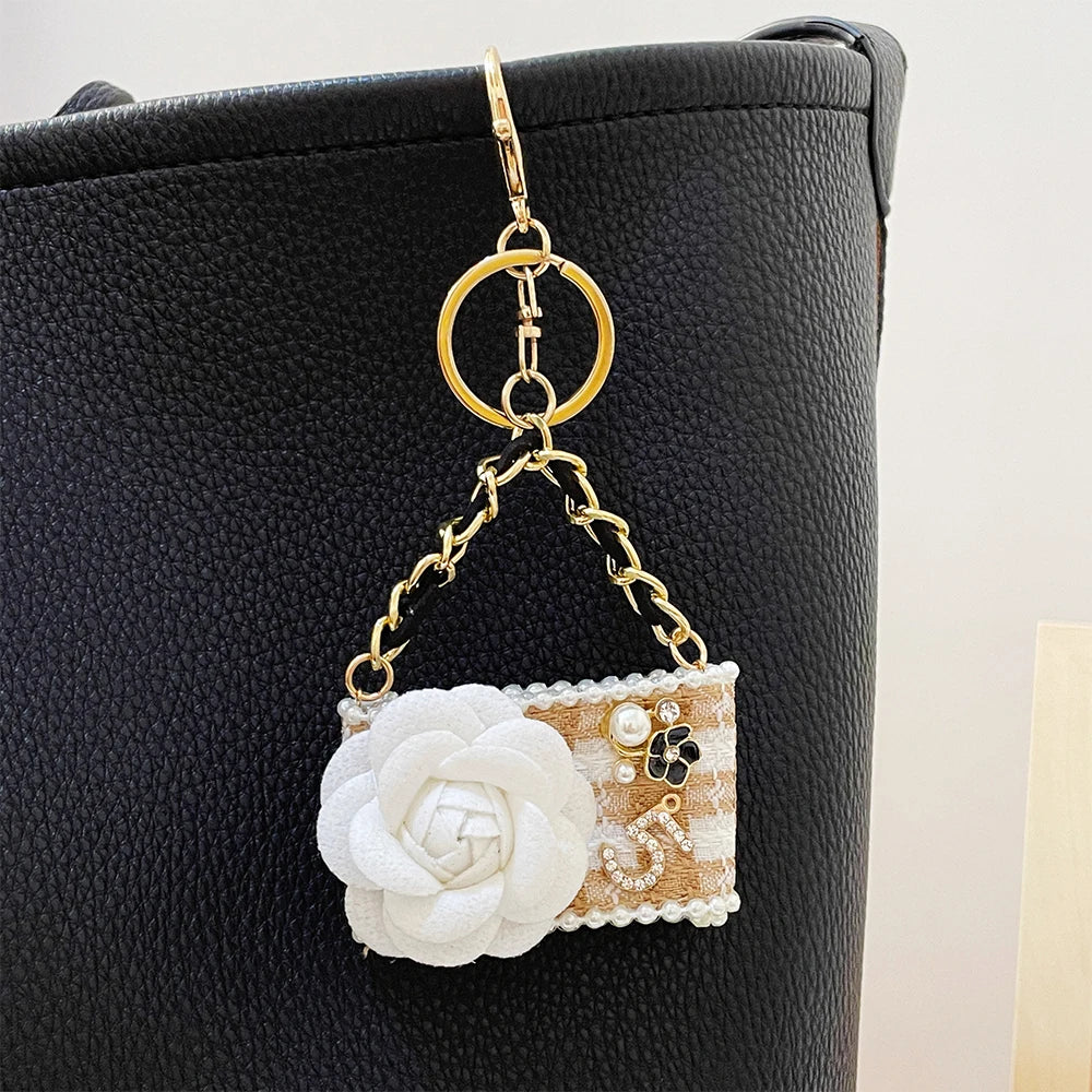 2024 Fashion Flower Keychain Camellia Handbag Pendant Gifts Souvenirs