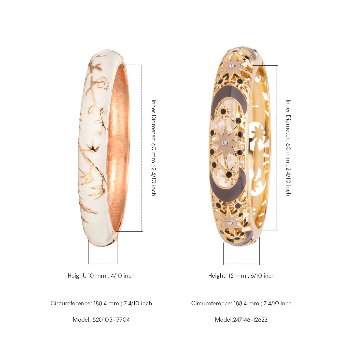 1/2PC Bangle For Women Cloisonne Bracelet On Hand Double Enamel Bangle Set Indian Style Arab Women's Jewelry Accessories Trendy