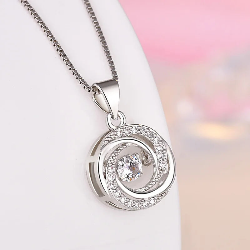 925 Sterling Silver Necklace Pendant Chain 5A Zircon For Women Fashion Jewelry Party Wedding Accessories Gifts