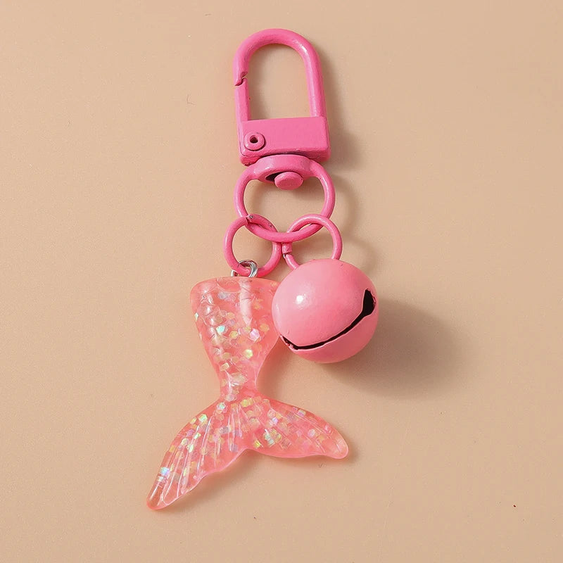 Pretty Mermaid Starfish Shell Keychain Marine Life Key Ring Women Girls Handbag Pendants DIY Jewelry Gifts