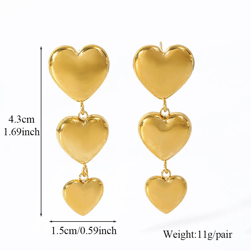 EILIECK 316L Stainless Steel Exaggerated Four-Leaf Flower Earrings For Women Girl Fashion Ear Jewelry Holiday Gift Bijoux Серьги