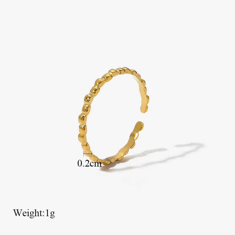 EILIECK 316L Stainless Steel Geometric Gold Color Cuff Rings For Women Girl Fashion New Jewelry Friend Gift Party anillos mujer