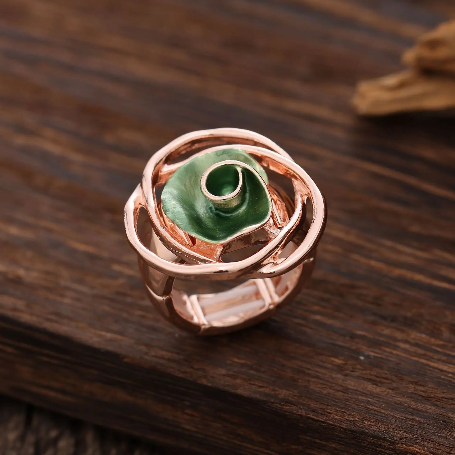 explosion Color oil rose flower elastic ring Fashion high sense Women's versatile rose ring