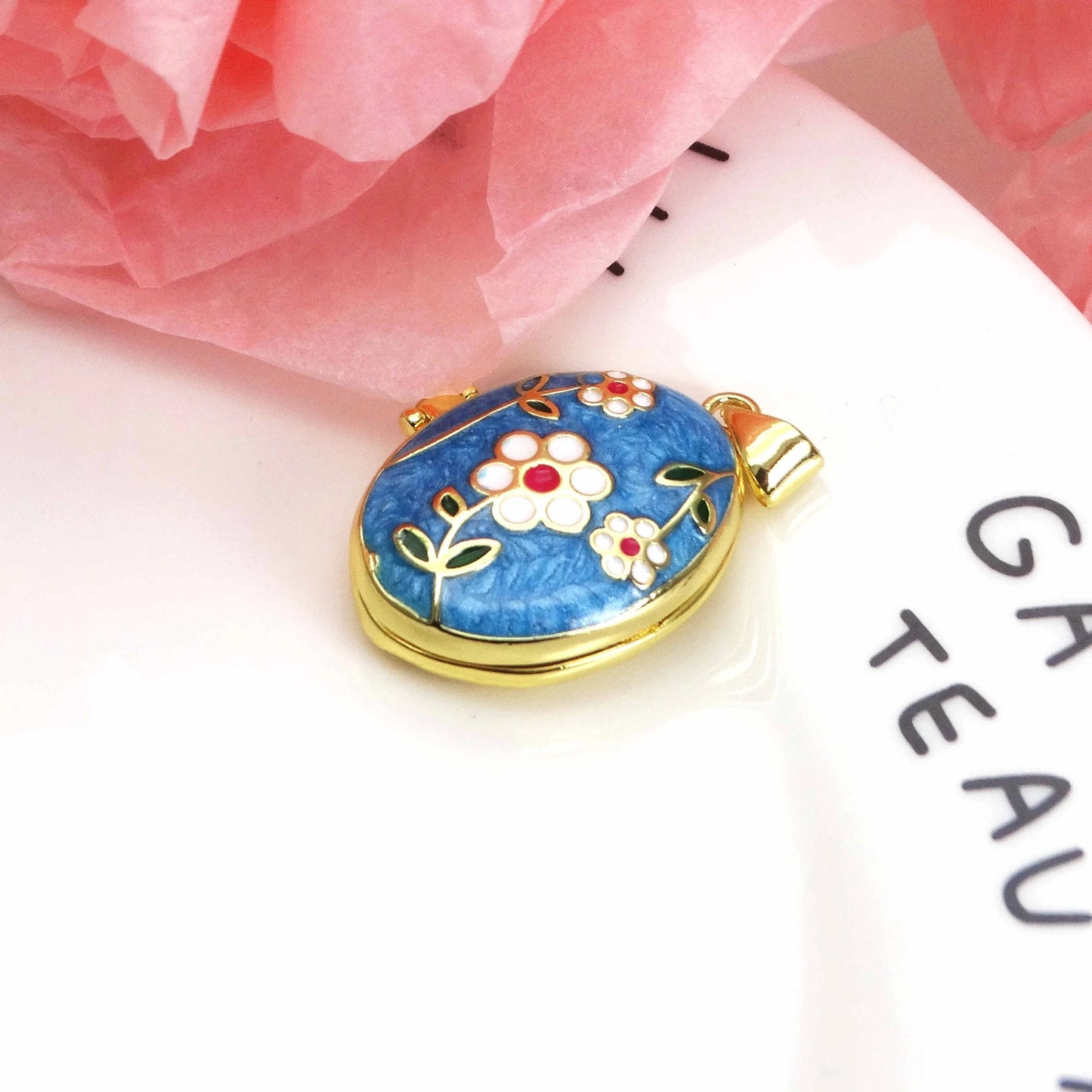 Micro Zircon oil drip photo box Pendant necklace case gaine pendant necklace copper chain jewelry necklace