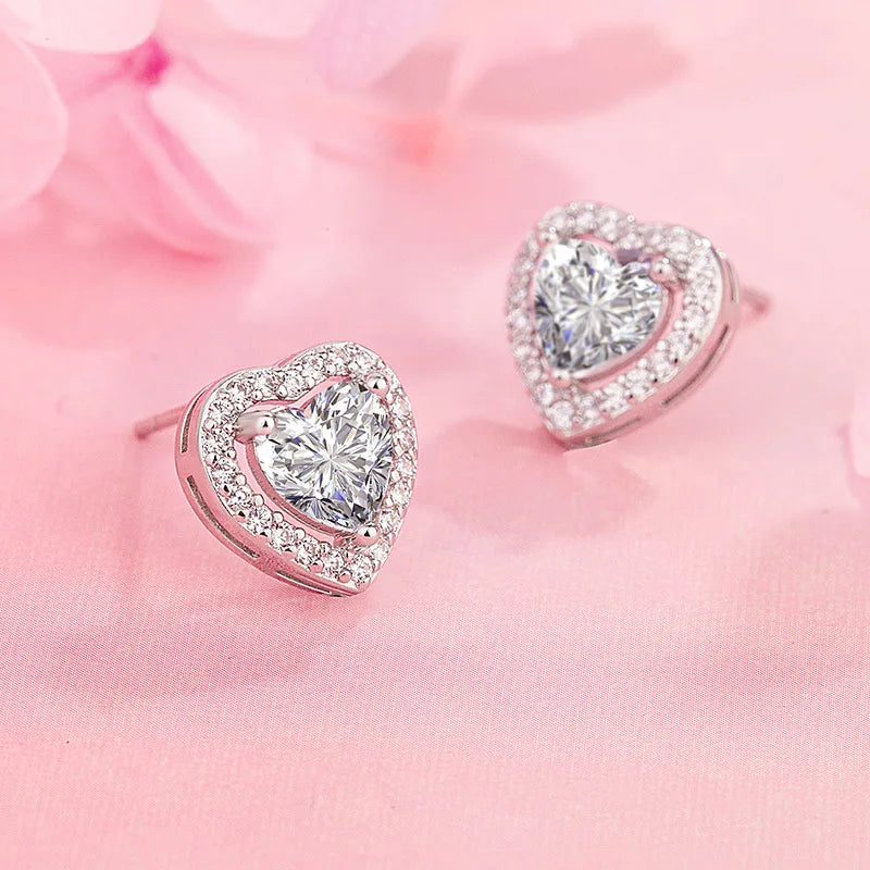 New 925 Sterling Silver Earrings AAA Zircon For Women Exquisite Student Girlfriend Jewelry Accessories Wedding Fashion Gift