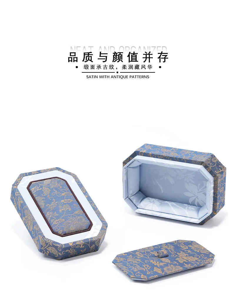 Antique Storage Box Easy To Maintain Oriental Jewelry Box Fabric Storage Box Wear-Resistant For Jewelry Storage