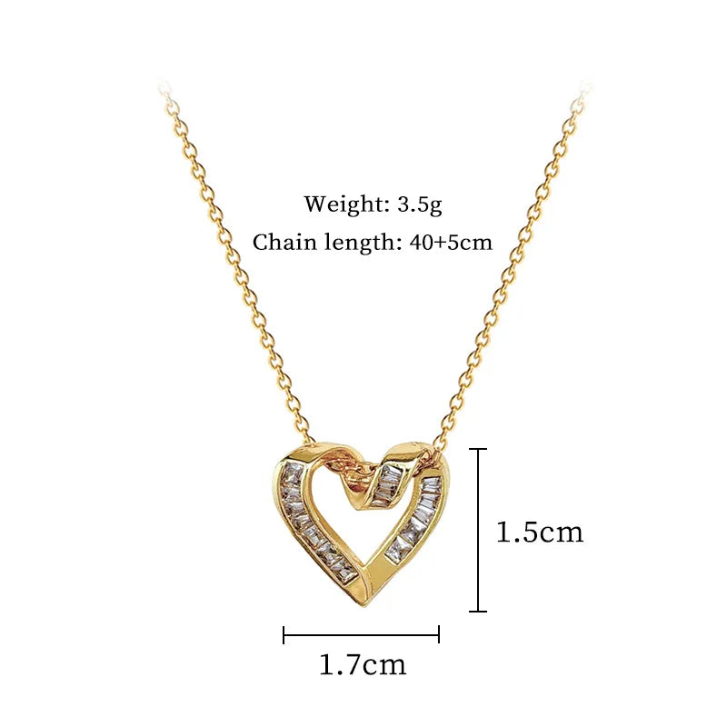 EILIECK 316L Stainless Steel Shine Cubic Zircon Butterfly Pendant Necklace Gold Color Texture Metal Personalized Chain Jewelry