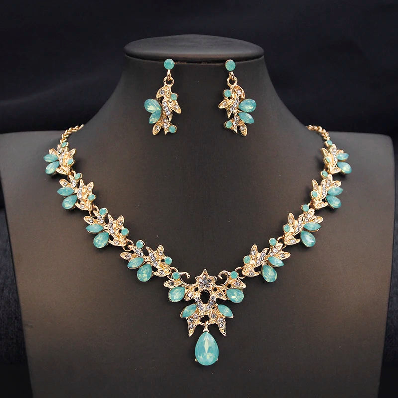 Butterfly Collar Opal Pink Bridal Jewelry Sets for Women Choker Necklace Earring Set Wedding Bride Jewelry Sets 3 Pcs Gifts