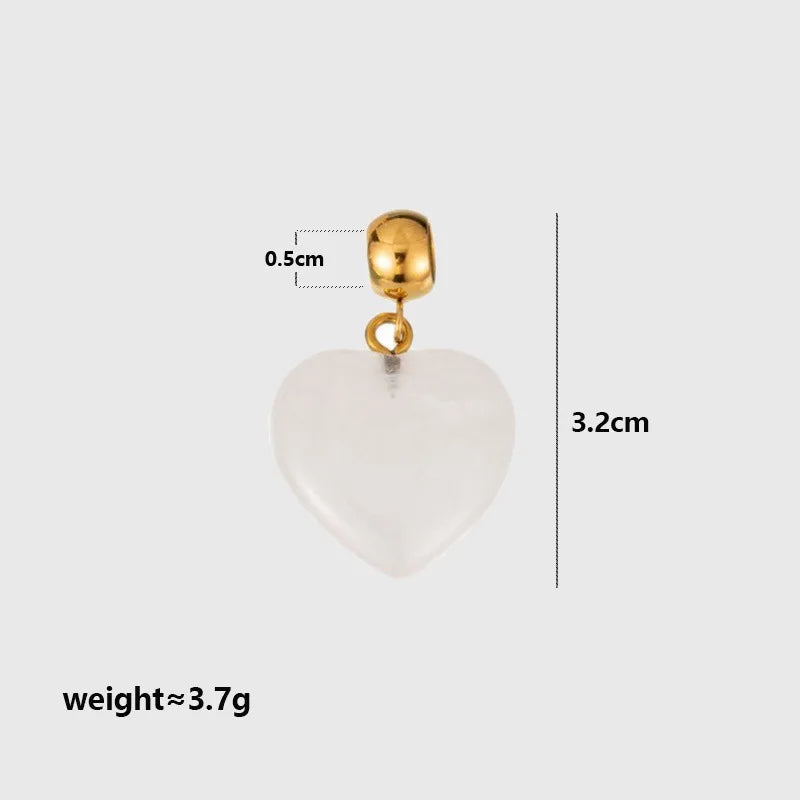 Trendy Natural Stone Star Heart Pendant DIY Necklace for Women Colorful Handmade Beaded Collars Necklace Stainless Steel Jewelry