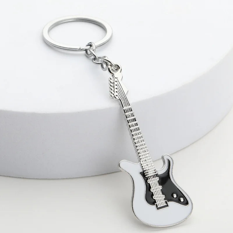 2024 New Guitar Keychain Band Concert Music Festival Souvenir Gift Handbag Schoolbag Pendant Bass Key Rings Wholesale