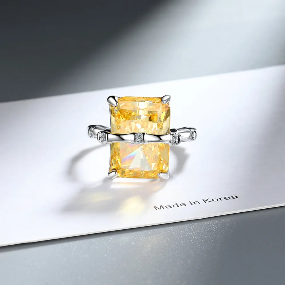 New 925 Sterling Silver 6A Zircon Ring Luxury Shines Simplicity Fashion Exquisite For women Wedding Engagement Jewelry