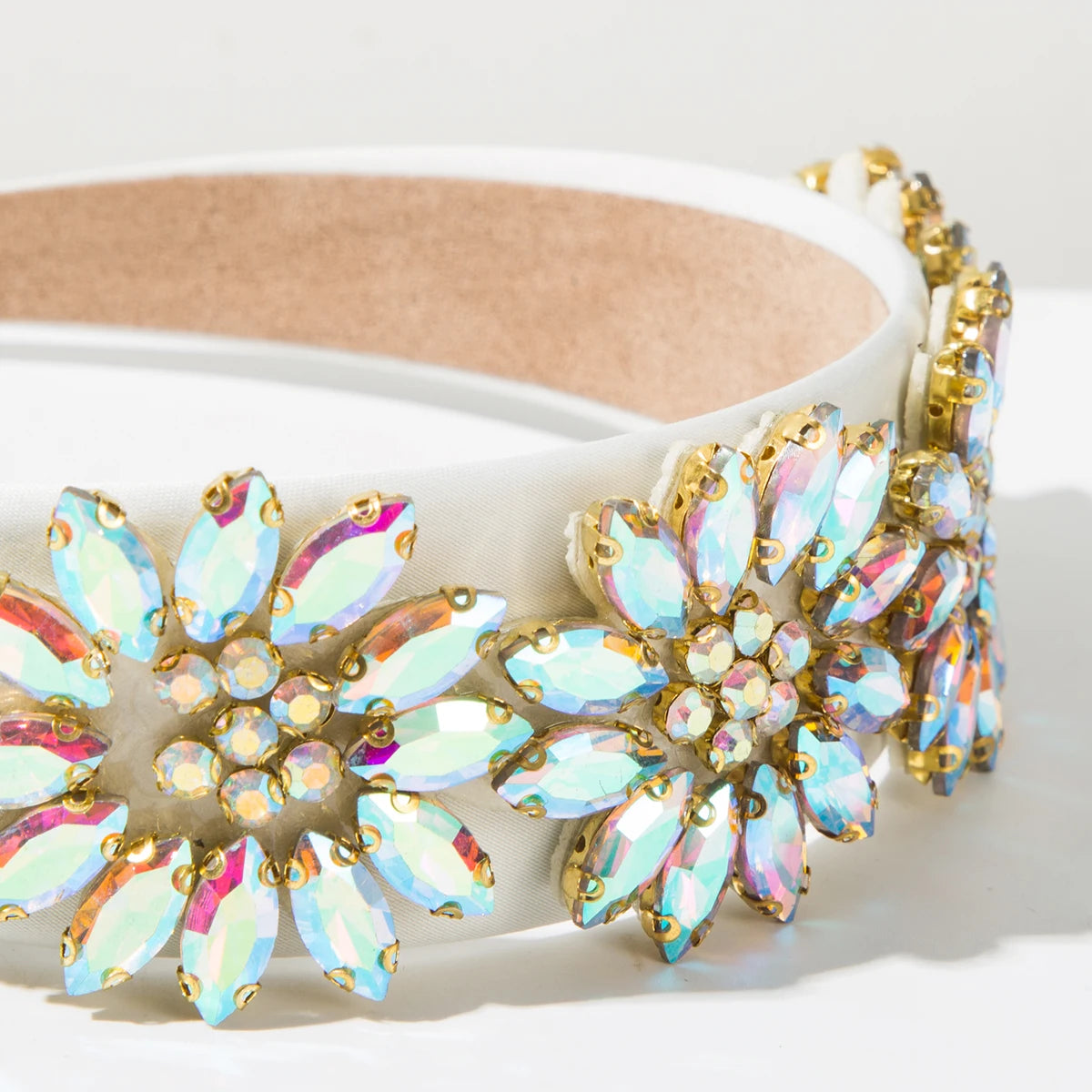 European and American light luxury headband Baroque Gorgeous Full Diamond Flower Headband Temperament Shiny Banquet Headband