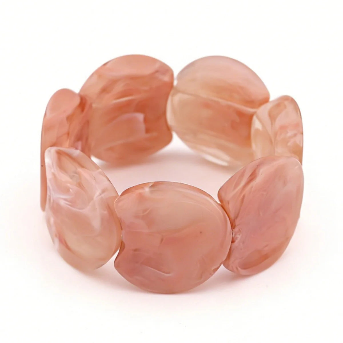 KMVEXO Pink Purple Imitation Enamel Chunky Metal Bangles for Women Geometric Splicing Resin Elasticity Bracelets Daily Jewelry