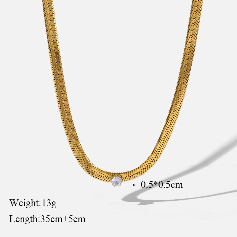 EILIECK 316L Stainless Steel Heart Chokers Necklace For Women New Fashion Collar Neck Chain Waterproof Gold Color Jewelry Gift