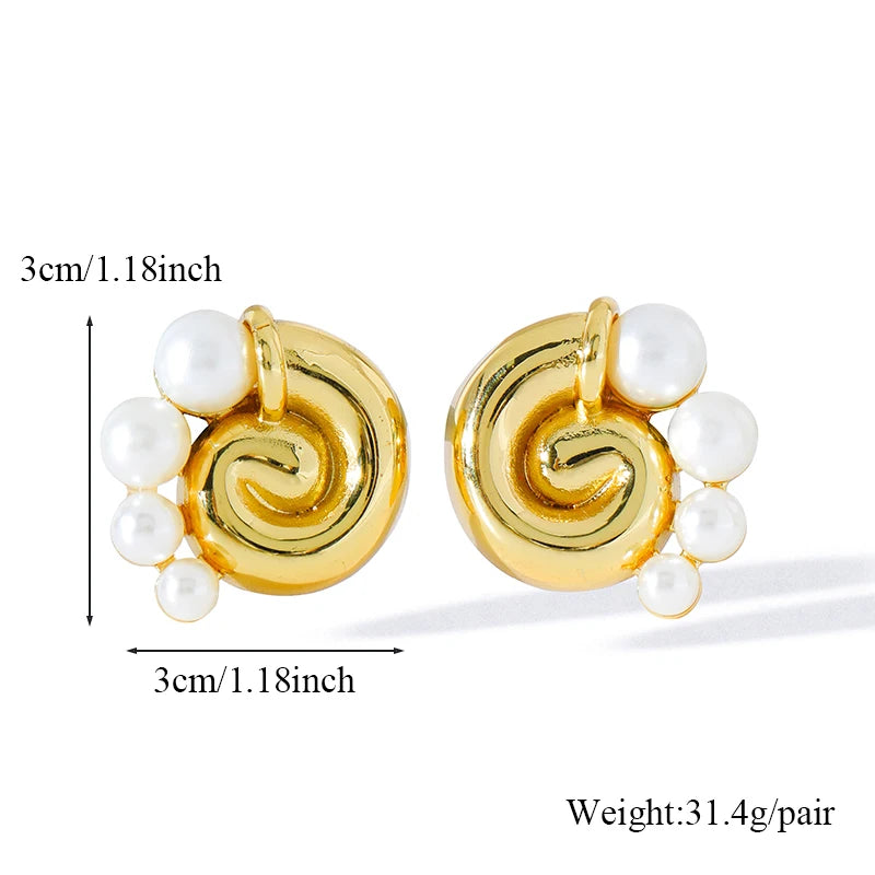 EILIECK 316L Stainless Steel Starfish Shell Zircon Stud Earrings For Women Fashion Waterproof Ear Jewelry Girls Gift Bijoux